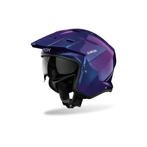 Airoh Kombakt Shimmer Púrpura – Casco Jet 2 en 1 con Estilo Urbano