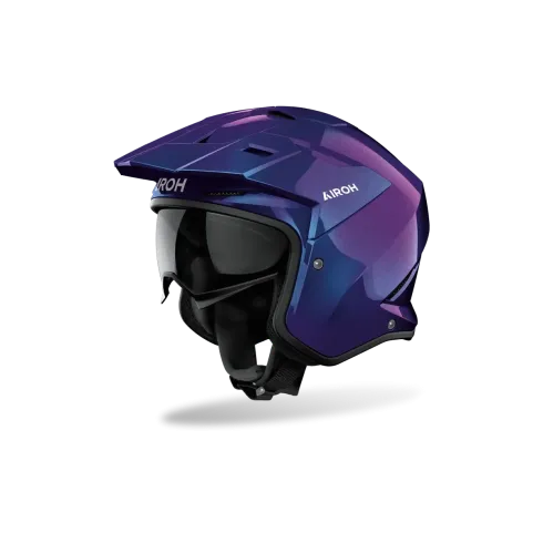 Airoh Kombakt Shimmer Púrpura – Casco Jet 2 en 1 con Estilo Urbano