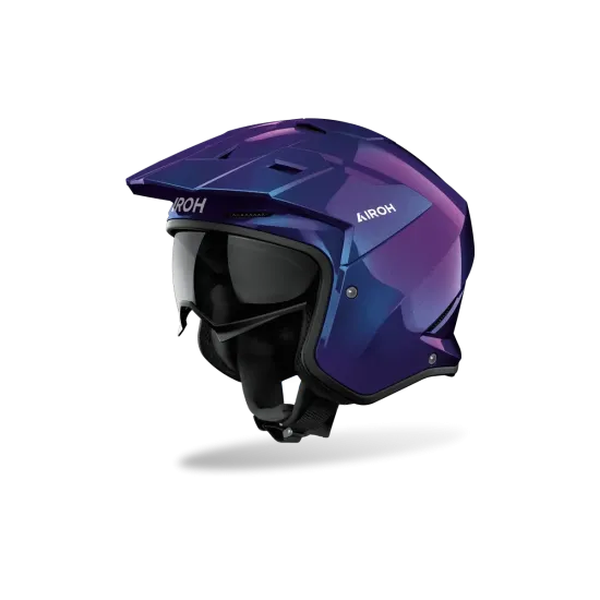 Airoh Kombakt Shimmer Púrpura – Casco Jet 2 en 1 con Estilo Urbano