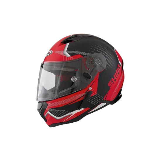 Casco Shiro SH890 losail negro mate/rojo