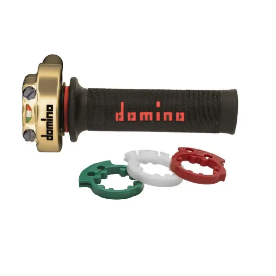 Mando Gas Domino XM2 Dorado con Puños 3846.03