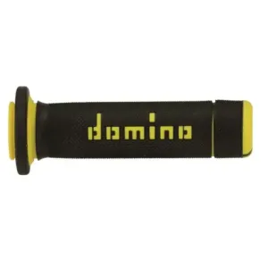 Puños Domino ATV Negro - Amarillo Cerrados