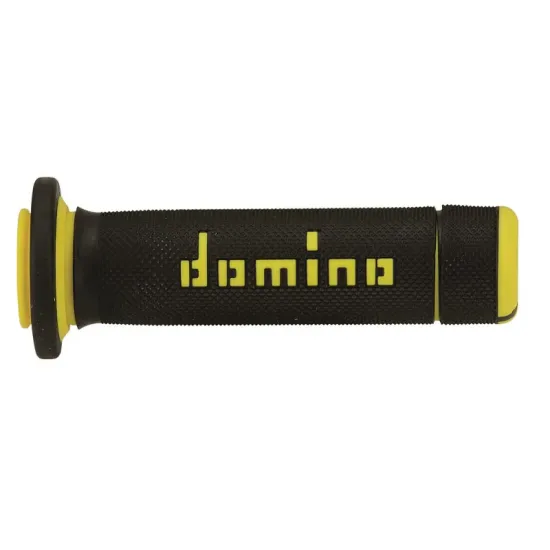 Puños Domino ATV Negro - Amarillo Cerrados