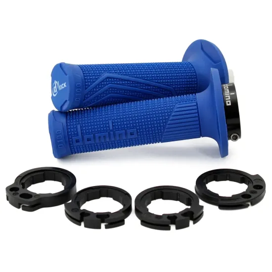 Puños Domino D100 OFF Road Color Azul D-Lock con sistema de fijación «Lock On»
