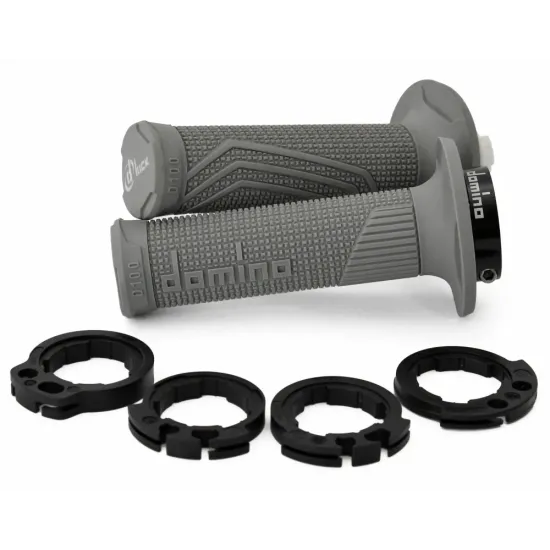 Puños Domino D100 OFF Road Color Gris D-Lock con sistema de fijación «Lock On»