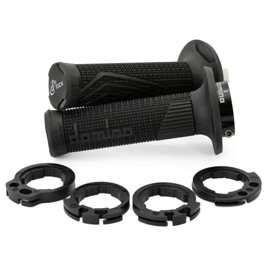 Puños Domino D100 OFF Road Color Negro D-Lock con sistema de fijación «Lock On»