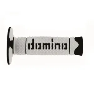 Puños Domino DSH OFF Road Blanco - Negro Cerrados D 22 mm L 120 mm