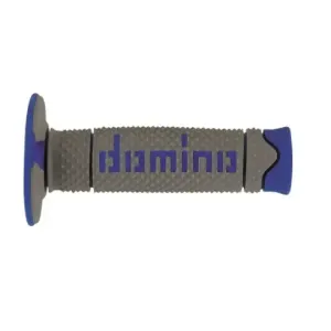 Puños Domino DSH OFF Road Gris - Azul Cerrados D 22 mm L 120 mm