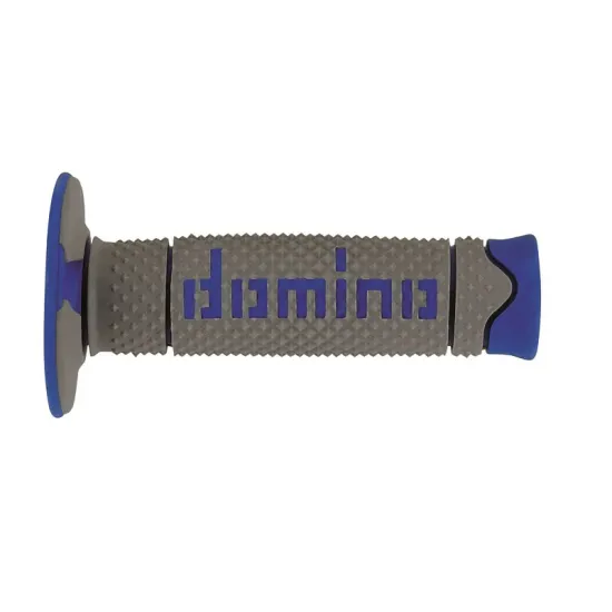 Puños Domino DSH OFF Road Gris - Azul Cerrados D 22 mm L 120 mm