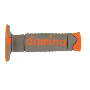Puños Domino DSH OFF Road Gris - Naranja Cerrados D 22 mm L 120 mm