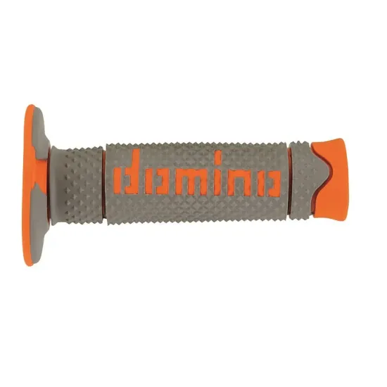 Puños Domino DSH OFF Road Gris - Naranja Cerrados D 22 mm L 120 mm