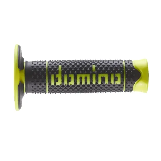 Puños Domino DSH OFF Road Negro - Amarillo Fluor Cerrados D 22 mm L 120 mm