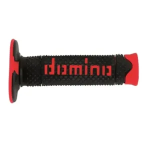 Puños Domino DSH OFF Road Negro - Rojo Cerrados D 22 mm L 120 mm
