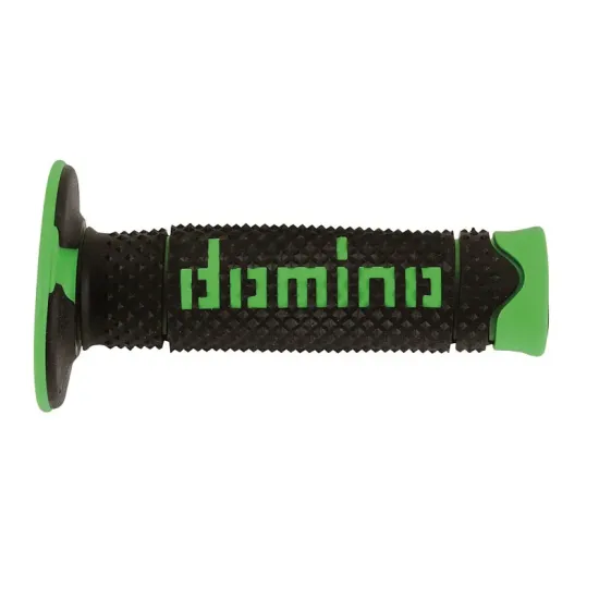 Puños Domino DSH OFF Road Negro - Verde Cerrados D 22 mm L 120 mm