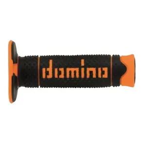 Puños Domino DSH OFF-road Negro - Naranja Cerrados D 22 mm L 120 mm