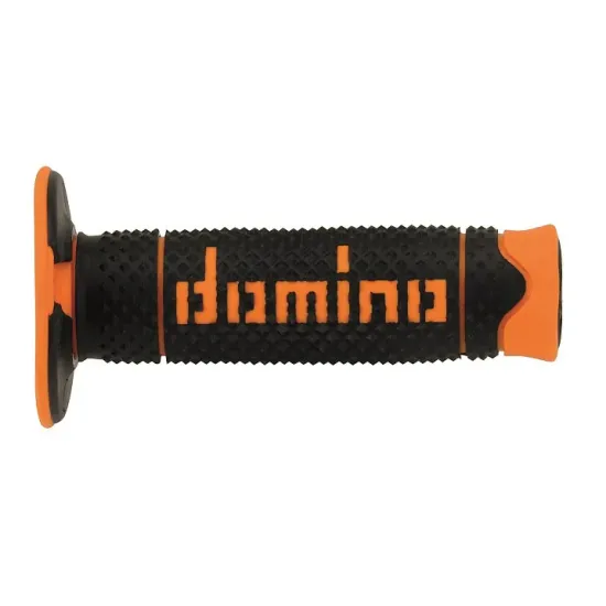 Puños Domino DSH OFF-road Negro - Naranja Cerrados D 22 mm L 120 mm
