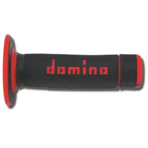 Puños Domino OFF Road Negro - Rojo Cerrados D 22 mm L 118 mm