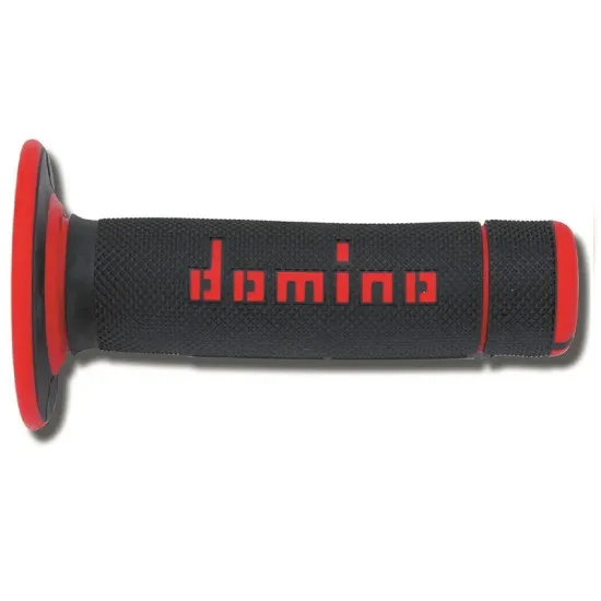 Puños Domino OFF Road Negro - Rojo Cerrados D 22 mm L 118 mm