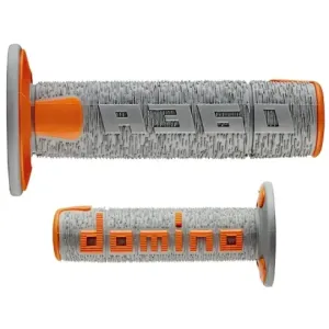 Puños Domino OFF Road RPS Gris - Naranja Abiertos D 22 mm L 120 mm