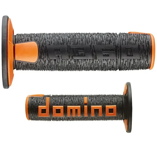 Puños Domino OFF Road RPS Negro - Naranja Abiertos D 22 mm L 120 mm