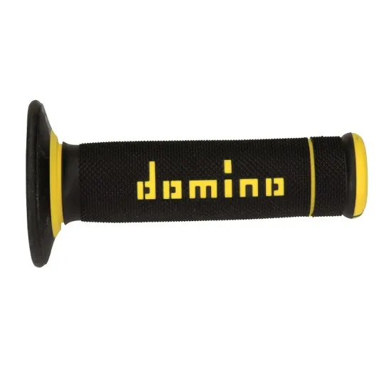 Puños Domino OFF Road X-Treme Negro - Amarillo Cerrados D 22 mm L 118 mm