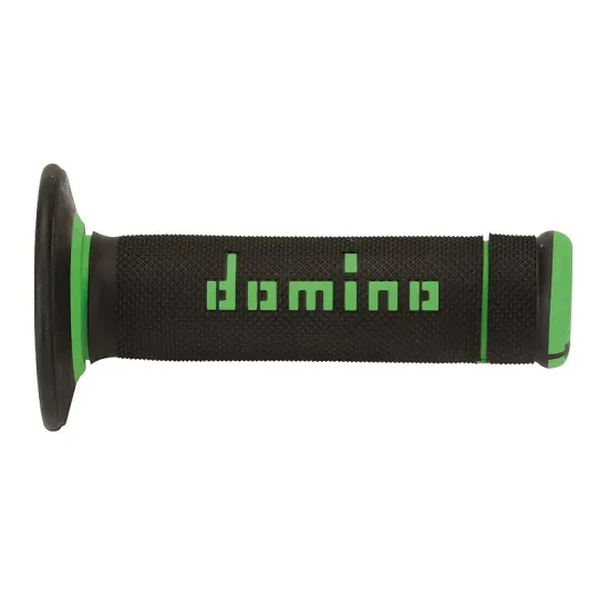 Puños Domino OFF Road X-Treme Negro - Verde Cerrados D 22 mm L 118 mm