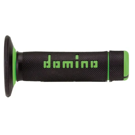 Puños Domino OFF-road Negro - Verde Cerrados D 22 mm L 118 mm