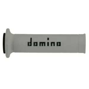 Puños Domino On Road Blanco - Negro Abiertos D 22 mm L 120-125 mm