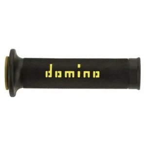 Puños Domino On Road Negro - Amarillo Abiertos D 22 mm L 120-125 mm