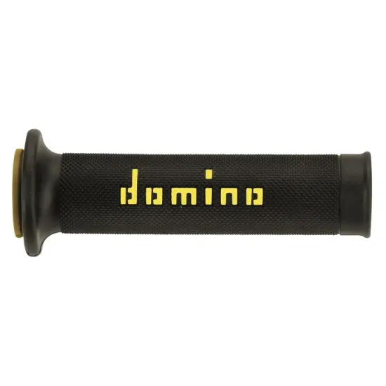 Puños Domino On Road Negro - Amarillo Abiertos D 22 mm L 120-125 mm