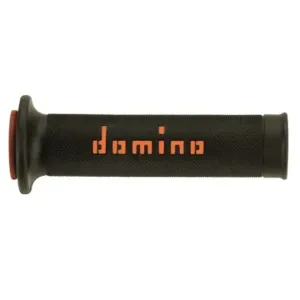 Puños Domino On Road Negro - Naranja Abiertos D 22 mm L 120-125 mm