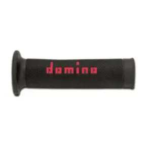 Puños Domino On Road Negro - Rojo Abiertos D 22 mm L 120-125 mm