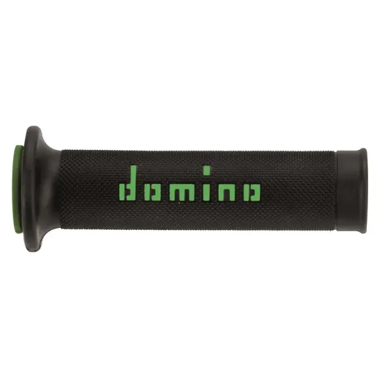 Puños Domino On Road Negro - Verde Abiertos D 2226 mm L 120-125 mm