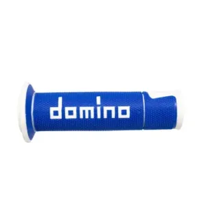 Puños Domino On Road Racing AzulBlanco Abiertos D 22 mm L 120 mm