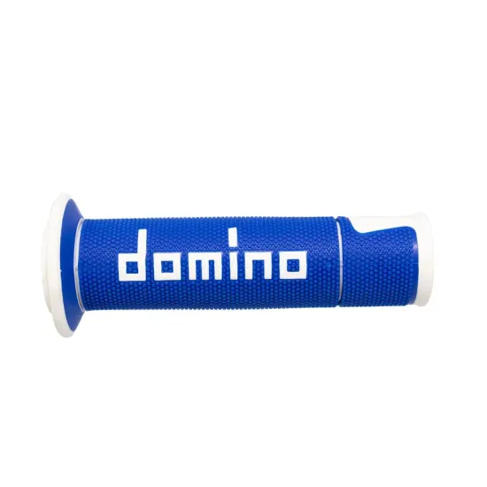 Puños Domino On Road Racing AzulBlanco Abiertos D 22 mm L 120 mm
