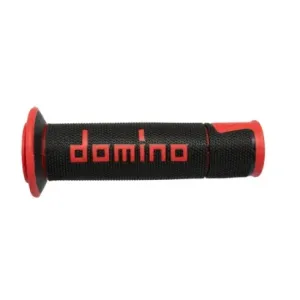 Puños Domino On Road Racing NegroRojo Abiertos D 22 mm L 120 mm