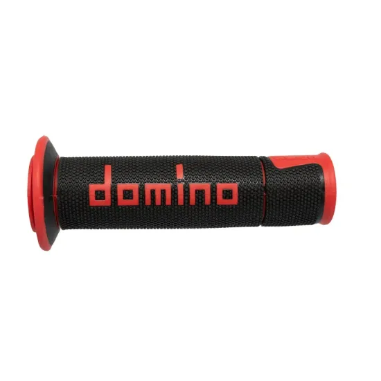 Puños Domino On Road Racing NegroRojo Abiertos D 22 mm L 120 mm