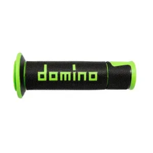 Puños Domino On Road Racing NegroVerde Abiertos D 22 mm L 120 mm