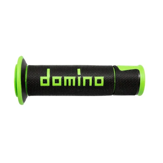 Puños Domino On Road Racing NegroVerde Abiertos D 22 mm L 120 mm