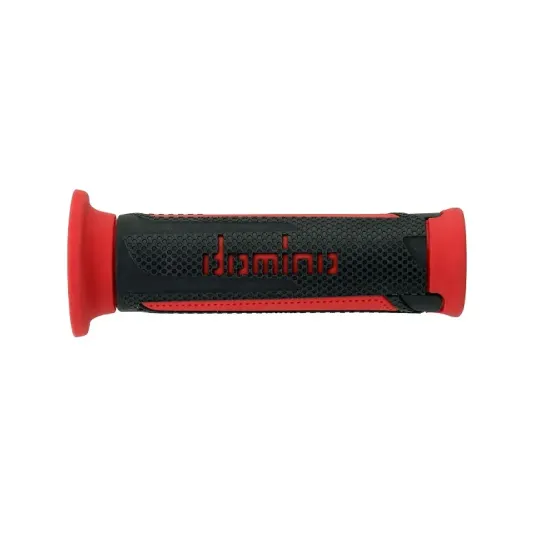 Puños Domino Turismo Antracita-Rojo Abiertos D 22 mm L 120 mm