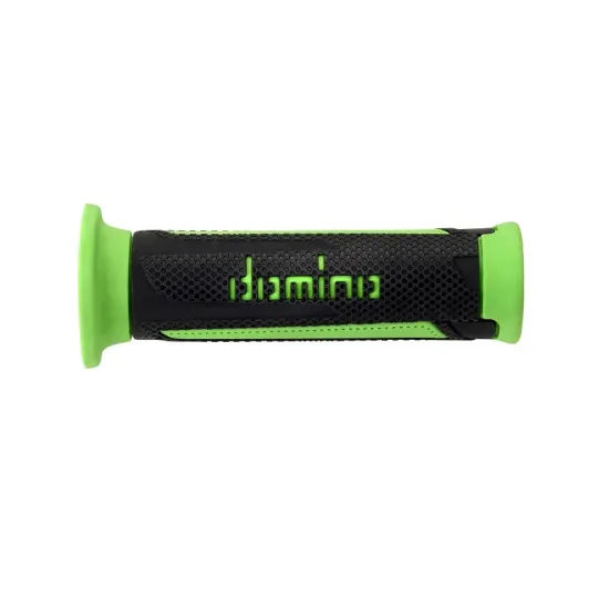 Puños Domino Turismo Antracita-Verde Abiertos D 22 mm L 120 mm