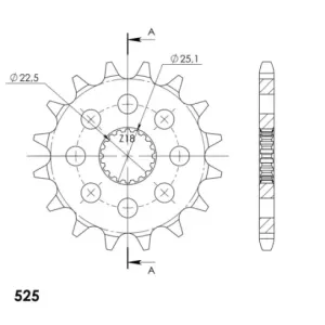 PIÑÓN SUPERSPROX HONDA 525 X 17