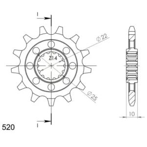 Piñón Supersprox MV Agusta 520 x 13