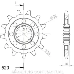 Piñón Supersprox MV Agusta 520 x 14