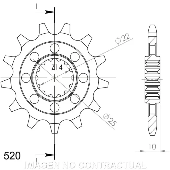 Piñón Supersprox MV Agusta 520 x 14