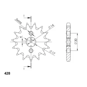 Piñón Supersprox Aprilia 428 x 13