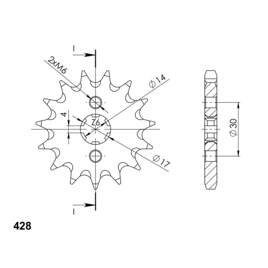 Piñón Supersprox Aprilia 428 x 13