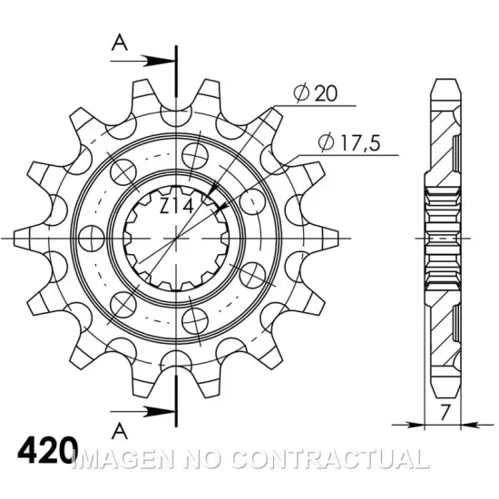 Piñón Supersprox Yamaha 420 x 14