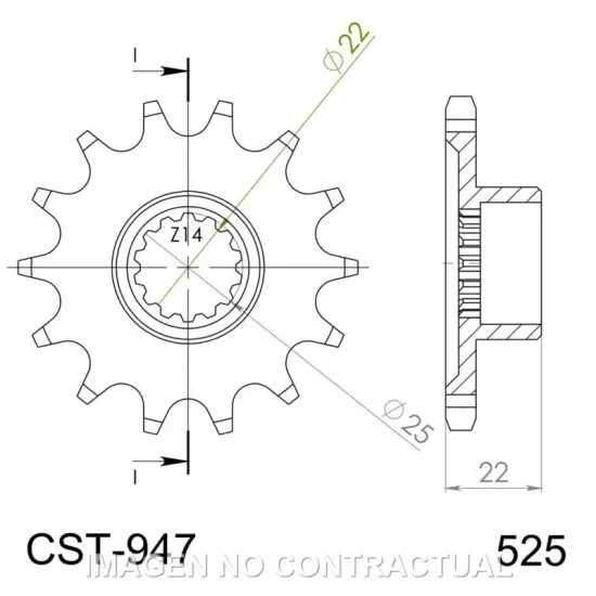 Piñón Supersprox MV Agusta 525 x 16