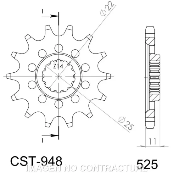 Piñón Supersprox MV Agusta 525 x 15